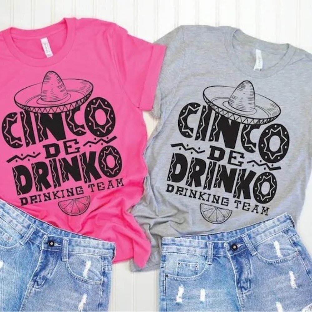Cinco de Drinko Drinking Team Pink‎ T-shirt